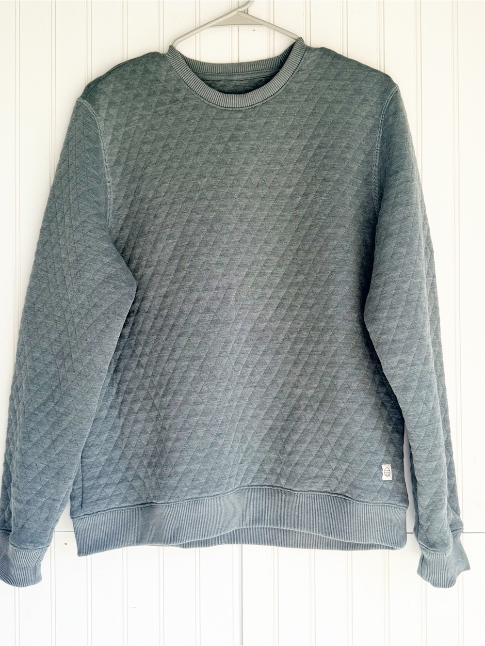 Marine Layer Size M Corbet Quilted Crewneck in Dusty Pine - Picture 5 of 8